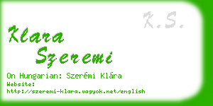 klara szeremi business card